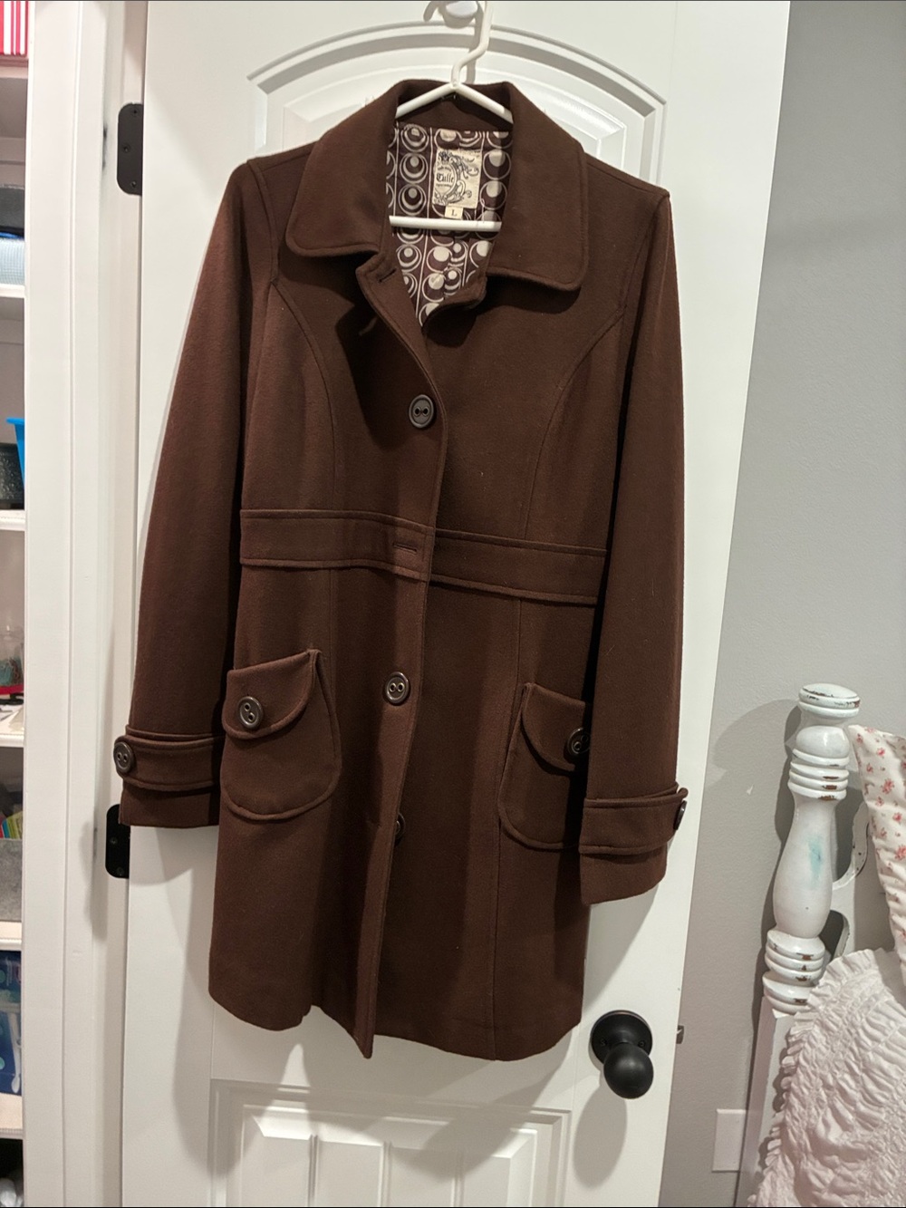 Tulle Chocolate Brown Pea Coat
